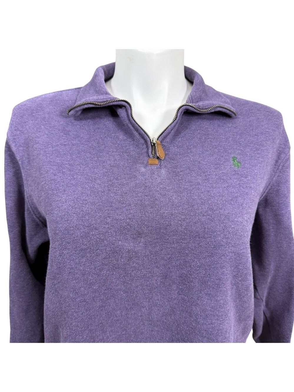 Polo Ralph Lauren Women’s Purple Quarter Zip Sweater Size Large - Picture 2 of 8